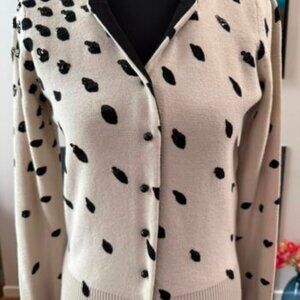 Tracy Reese Cardigan-Size Small-Cream & Black